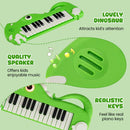 Dinosaur-Shaped Kids Keyboard with Music and Lights – Green