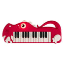 Dinosaur-Shaped Kids Keyboard with Music and Lights – Red