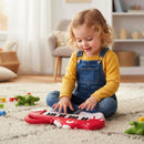Dinosaur-Shaped Kids Keyboard with Music and Lights – Red