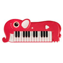 25-Key Elephant-Shaped Kids Piano – Red
