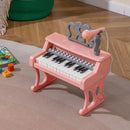 25-Key Mini Kids Piano with Microphone – Pink