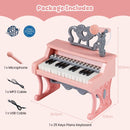 25-Key Mini Kids Piano with Microphone – Pink
