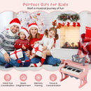25-Key Mini Kids Piano with Microphone – Pink