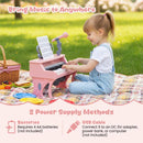 25-Key Mini Kids Piano with Microphone – Pink