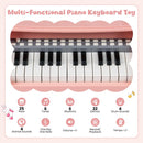 25-Key Mini Kids Piano with Microphone – Pink