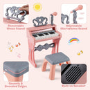 25-Key Kids Keyboard with Stool and Microphone – Pink