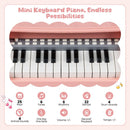 25-Key Kids Keyboard with Stool and Microphone – Pink