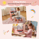 25-Key Kids Keyboard with Stool and Microphone – Pink
