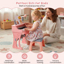 25-Key Kids Keyboard with Stool and Microphone – Pink