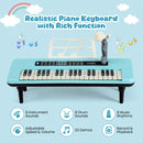 37-Key Kids Tabletop Keyboard with Microphone – Blue