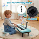 37-Key Kids Tabletop Keyboard with Microphone – Blue