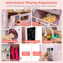 Double-Sided Wooden Play Kitchen with Light and Sound Hood – Pink