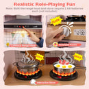 Double-Sided Wooden Play Kitchen with Light and Sound Hood – Pink