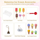 Wooden Ice Cream Cart with Folding Awning and Bell – White
