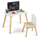 Weaning Table and Chair Set with Chalkboard - White