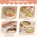 Wooden Pizza Cart with Oven and Magnetic Blackboard – Pink