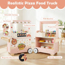 Wooden Pizza Cart with Oven and Magnetic Blackboard – Pink