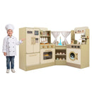 Wooden Corner Play Kitchen with Coffee Maker and Toaster – Green