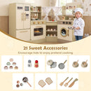 Wooden Corner Play Kitchen with Coffee Maker and Toaster – Green