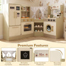 Wooden Corner Play Kitchen with Coffee Maker and Toaster – Green