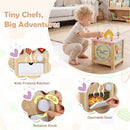 Dessert Wooden Activity Cube with Bead Maze and Shape Sorter – Multicolour