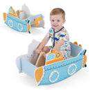 Wooden Submarine Rocking Toy with Rotating Propeller – Blue