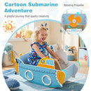 Wooden Submarine Rocking Toy with Rotating Propeller – Blue