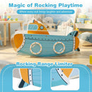 Wooden Submarine Rocking Toy with Rotating Propeller – Blue