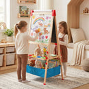Wooden Art Easel with Storage Bag and Paper Roll – Colourful