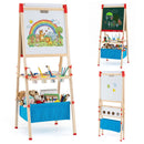 Wooden Art Easel with Storage Bag and Paper Roll – Colourful
