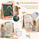 Wooden Art Easel with Storage Bag and Paper Roll – Colourful