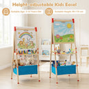 Wooden Art Easel with Storage Bag and Paper Roll – Colourful
