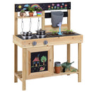 Natural outdoor wooden mud kitchen
