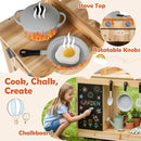 Outdoor Wooden Mud Kitchen with Chalkboard and Storage – Natural