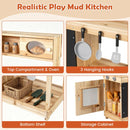 Outdoor Wooden Mud Kitchen with Chalkboard and Storage – Natural