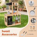 Outdoor Wooden Mud Kitchen with Chalkboard and Storage – Natural