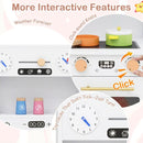 Wooden Play Kitchen with Curtains and Chef Uniform – White