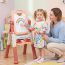 Rotating Kids Art Easel with Drawing Accessories – Pink