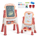 Rotating Kids Art Easel with Drawing Accessories – Pink