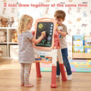 Rotating Kids Art Easel with Drawing Accessories – Pink