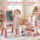 Rotating Kids Art Easel with Drawing Accessories – Pink