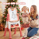 Rotating Kids Art Easel with Drawing Accessories – Pink