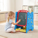 4-in-1 Kids Art Easel with Book Rack – Blue