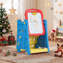 4-in-1 Kids Art Easel with Book Rack – Blue