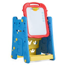 4-in-1 Kids Art Easel with Book Rack – Blue