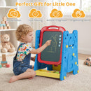 4-in-1 Kids Art Easel with Book Rack – Blue