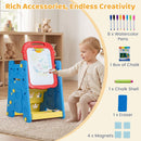 4-in-1 Kids Art Easel with Book Rack – Blue