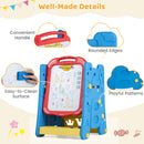 4-in-1 Kids Art Easel with Book Rack – Blue