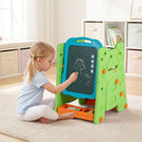4-in-1 Kids Art Easel with Book Rack – Green