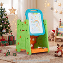 4-in-1 Kids Art Easel with Book Rack – Green